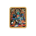 Hand-painted Green Tara miniature thangka pendant — centered studio view