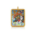 Hand-painted Tibetan miniature art pendant — Past & Future Lives (No. 06) — centered studio view