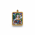 Hand-painted Tibetan miniature art pendant — Samantabhadra (No. 02) — studio view